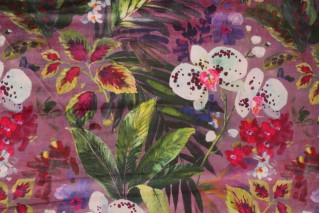 PK Lifestyles Natural Delicacy Printed Velvet Decorator Fabric in Evening Shade 