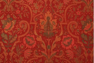 Thibaut Morton Damask F96327 Printed Cotton Blend Drapery Fabric in Red 