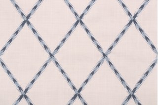 Waverly Trade Winds Emb Woven Embroidered Decorator Fabric in Porcelain 