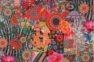 Stof Fabrics Zoya Printed Cotton Drapery Fabric in Multicolore 
