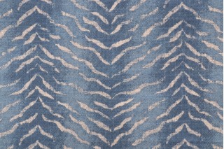 Kaufmann Ruolan Printed Cotton Blend Drapery Fabric in Persian Blue 