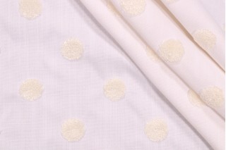Covington Puff Dotty Embroidered Decorator Fabric in White
