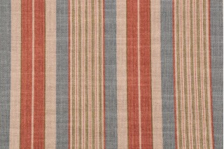 Waverly Long Hill Stripe Printed Drapery Fabric in Bayberry 