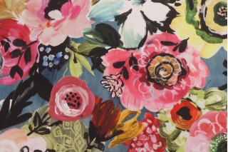 Hamilton Le Jardin Printed Cotton Drapery Fabric in Blossom 