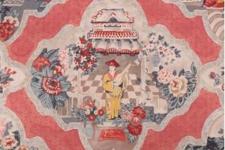 Kaufmann Teahouse Toile Printed Cotton Twill Drapery Fabric in Scarlet 