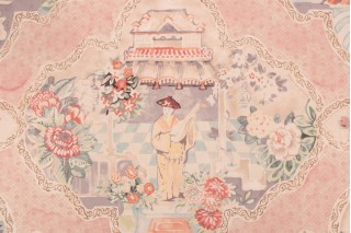 Kaufmann Teahouse Toile Printed Cotton Twill Drapery Fabric in Blush 