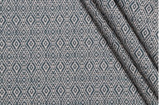 Teal Upholstery Fabric Black Grey Geometric Fabric for Furniture