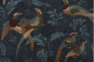 Braemore Pheasant Hunt Printed Cotton Twill Drapery Fabric in Heritage 