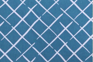 Robert Allen Rhombi Forms Deep Pool Blue Fabric by the yard