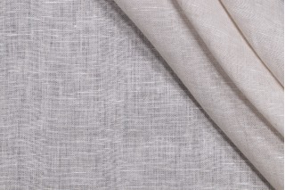 Lino Textiles Augusta-Scrim Sheer Linen Drapery Fabric in Oatmeal 