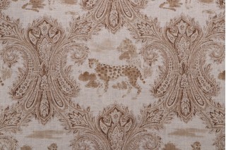Kaufmann Madagascar Printed Linen Blend Drapery Fabric in Sandstone 