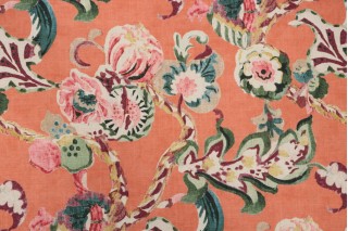 P Kaufmann VINTAGE/HAR 003 GARNET Floral Print Upholstery And