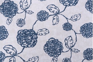 Magnolia Home Countess Printed Cotton Drapery Fabric in Bay