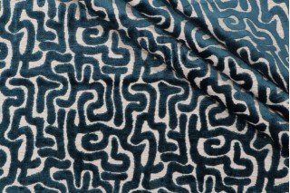 Hamilton Trotter Velvet Upholstery Fabric in Teal 