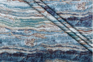 PK Lifestyles Sandstone Printed Velveteen Decorator Fabric in Glacier 