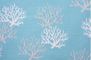Premier Prints Isadella Slub Drapery Fabric in Coastal Blue