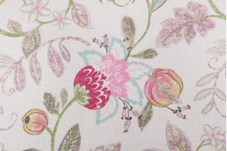 Maisey Printed Chenille Decorator Fabric in Pink 