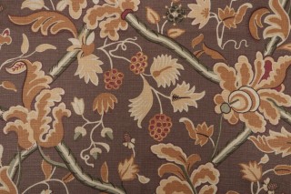 Thibaut Denmark F96031 Printed Linen Blend Drapery Fabric in Brown 