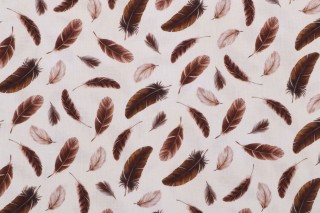 Timeless Treasures Floating Feathers Printed Cotton Craft Fabric in Cream 