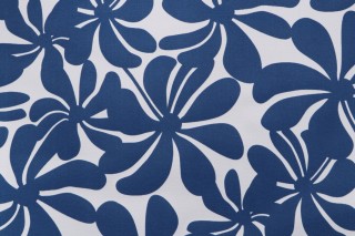 Premier Prints Twirly Printed Polyester Outdoor Fabric in Courtyard Navy 