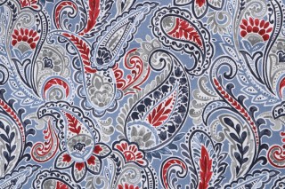 Bryant Fabrics Paisley Printed Polyester Outdoor Fabric in Patriot 