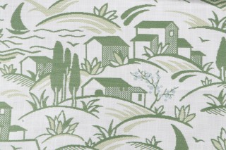 Inside/Out Performance Landmark Woven Polyester Upholstery Fabric in Seafoam & Green for Thibaut