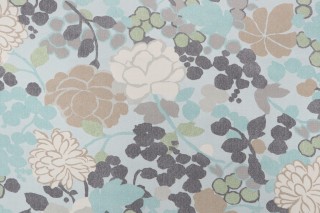 Novogratz Blossom Printed Polyester Outdoor Fabric in Aegean 