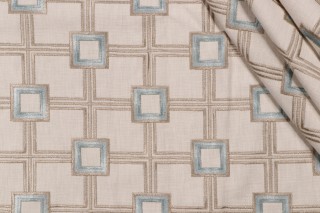 Nohea Embroidered Decorator Fabric in Beach Glass