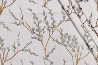 Belcastel Embroidered Drapery Fabric in Dragonfly