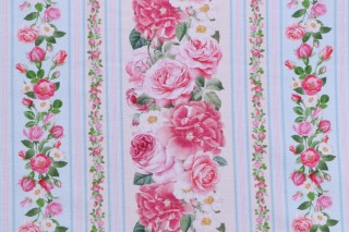 Fabrics of SoHo Belle Fleur 11&#39;&#39; Stripe Printed Cotton Craft Fabric in Multi for Timeless Treasures 