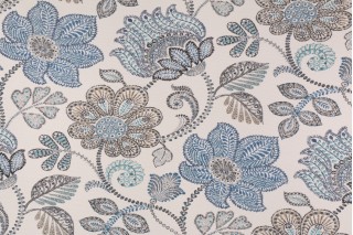 Richloom Busan Printed Polyester Outdoor Fabric in Denim 
