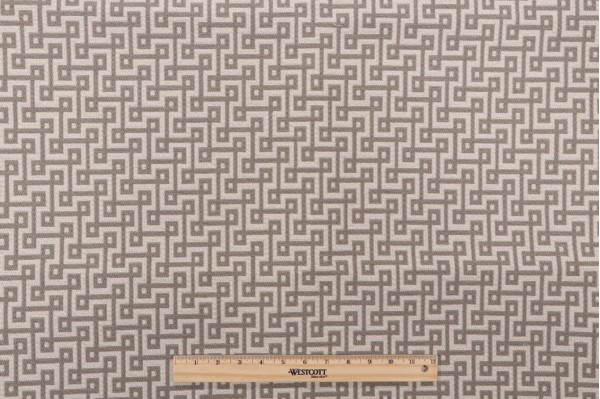 Thibaut Circuit Woven Cotton Upholstery Fabric in Pewter on Almond W74334
