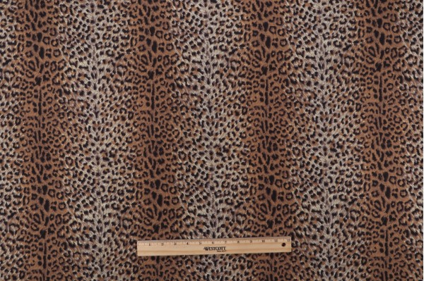 P Kaufmann Cheetah Printed Cotton Drapery Fabric in Sandstone