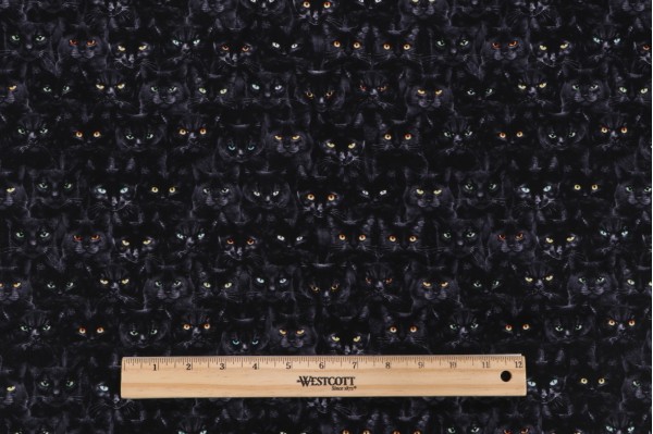 Fabrics Of SoHo Wicked - Wicked Black Cats Magic Printed Cotton Craft ...