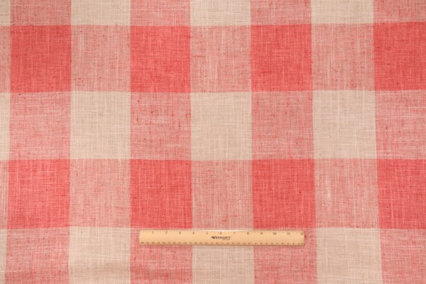 Kaufmann Check Please Woven Upholstery Fabric In Coral