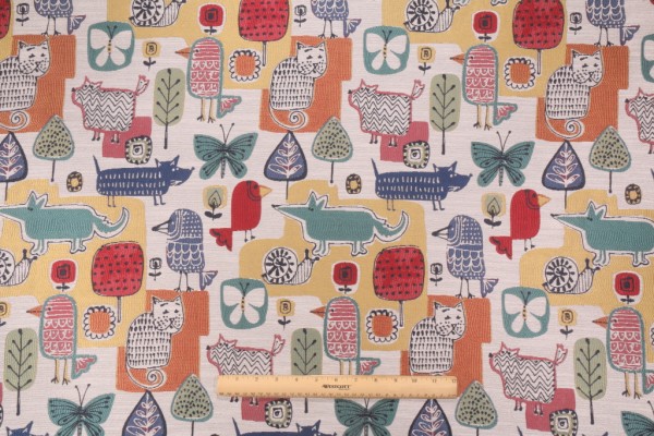 Mill Creek Party Animal Tapestry Upholstery Fabric in Multi