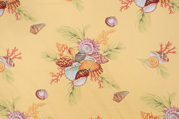 Thibaut Seychelles F93942 Printed Cotton Drapery Fabric in Yellow