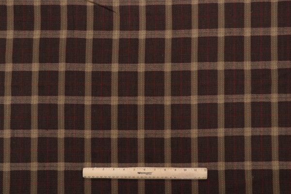 Thibaut Logan Plaid W79096 Woven Upholstery Fabric in Chocolate