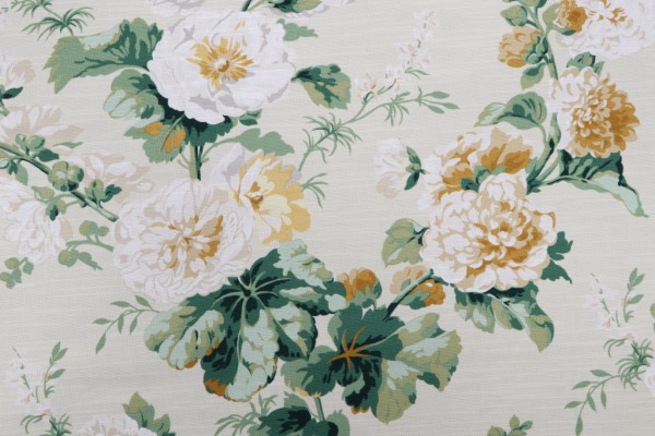 Waverly Alcea Printed Cotton Drapery Fabric In Honeysuckle