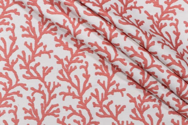 1 Yard Coral Field Woven Upholstery Fabric in Coral