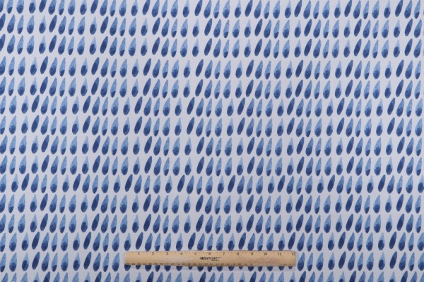 Terrasol - Rain Printed Polyester Outdoor Fabric in Indigo