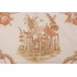 Old World Weavers Bali Toile On Natural Linen Printed Drapery Fabric in Coral Toffee for Scalamandre